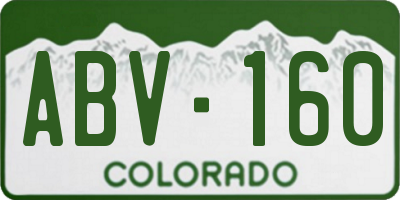 CO license plate ABV160