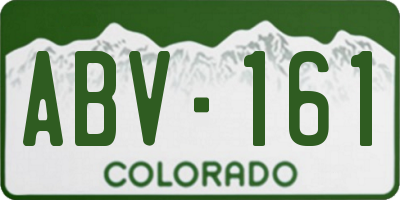 CO license plate ABV161