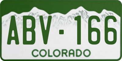 CO license plate ABV166