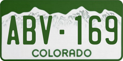 CO license plate ABV169