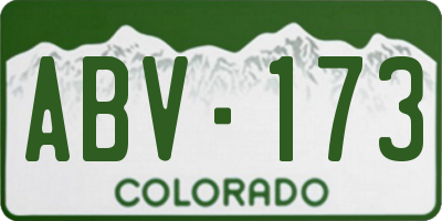 CO license plate ABV173