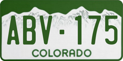 CO license plate ABV175
