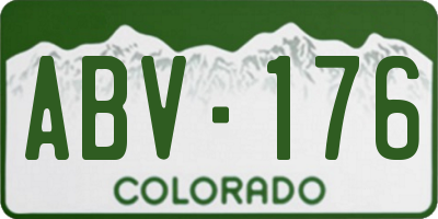 CO license plate ABV176