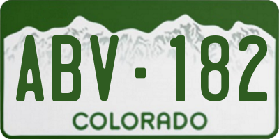 CO license plate ABV182