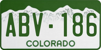 CO license plate ABV186