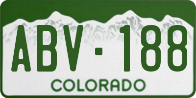 CO license plate ABV188