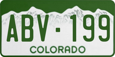 CO license plate ABV199