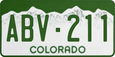 CO license plate ABV211