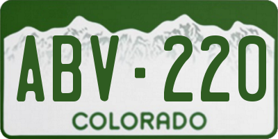 CO license plate ABV220