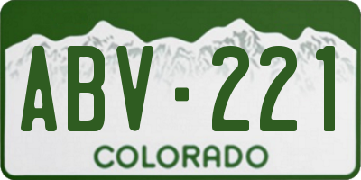 CO license plate ABV221