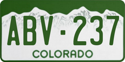 CO license plate ABV237