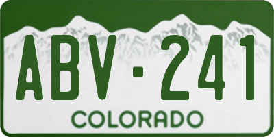 CO license plate ABV241