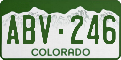 CO license plate ABV246