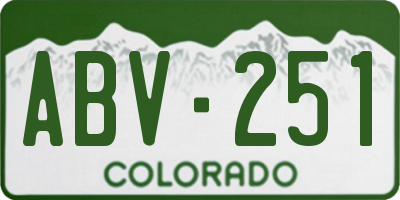 CO license plate ABV251