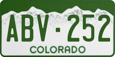 CO license plate ABV252