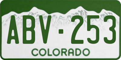 CO license plate ABV253
