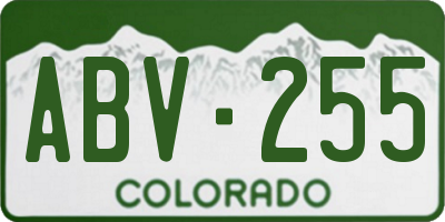 CO license plate ABV255