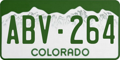 CO license plate ABV264