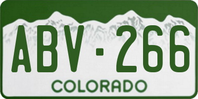 CO license plate ABV266
