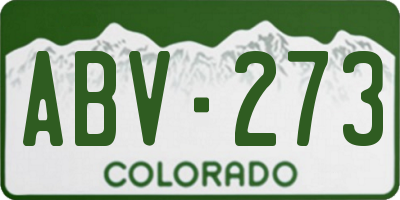 CO license plate ABV273