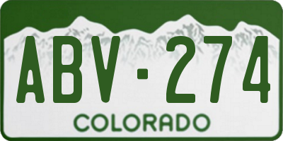 CO license plate ABV274