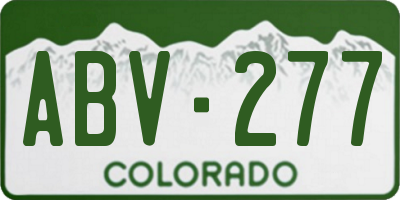 CO license plate ABV277