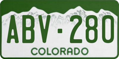 CO license plate ABV280