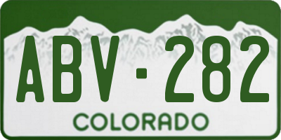 CO license plate ABV282