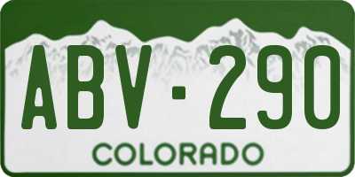 CO license plate ABV290