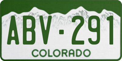CO license plate ABV291