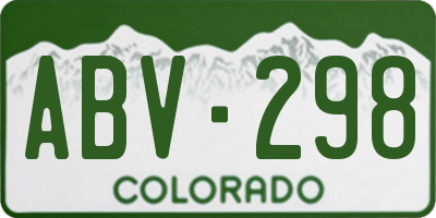 CO license plate ABV298