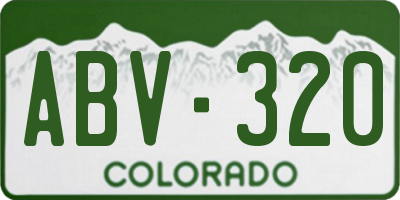 CO license plate ABV320