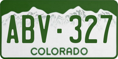 CO license plate ABV327