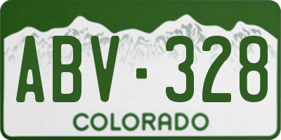 CO license plate ABV328