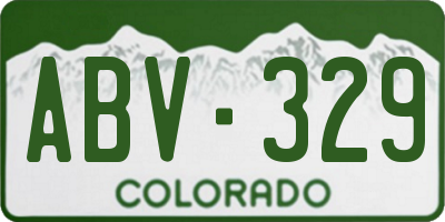 CO license plate ABV329