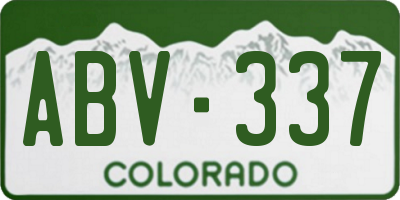 CO license plate ABV337
