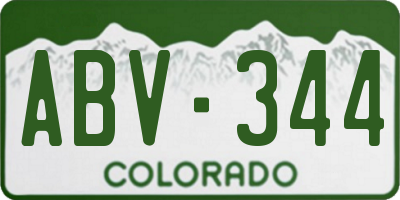 CO license plate ABV344