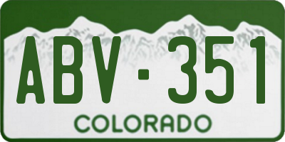CO license plate ABV351