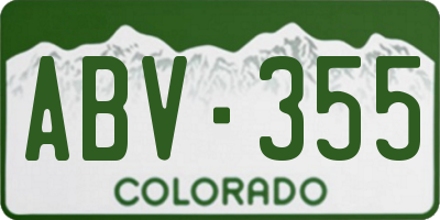 CO license plate ABV355