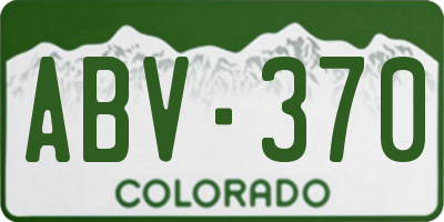 CO license plate ABV370
