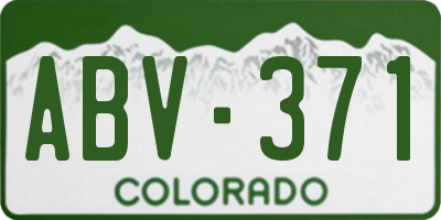 CO license plate ABV371