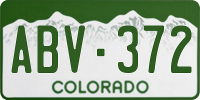 CO license plate ABV372