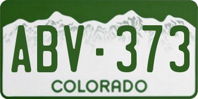 CO license plate ABV373