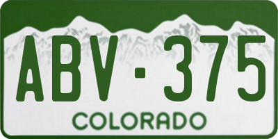CO license plate ABV375