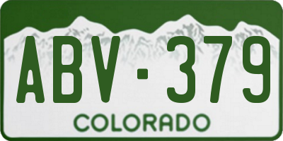 CO license plate ABV379