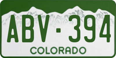 CO license plate ABV394