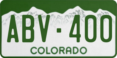 CO license plate ABV400
