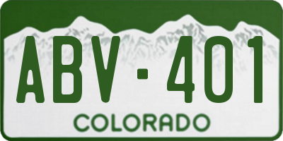 CO license plate ABV401