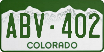 CO license plate ABV402