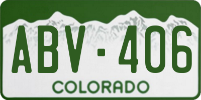 CO license plate ABV406